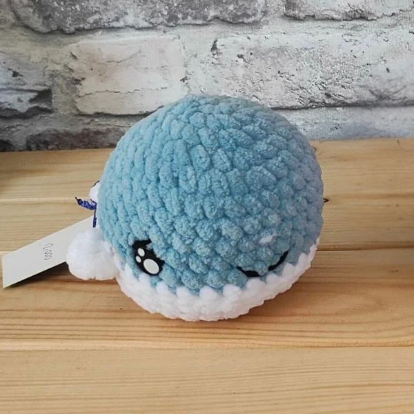 A Handmade Crocheted Whale Toy