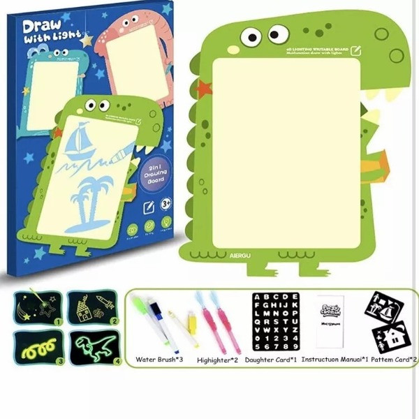 Educational, Drawing and Writing Board. Luminescent and Glow Doodle Board for Kids